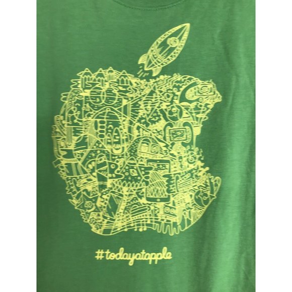 Apple Store Today At Apple Small Green Short Sleeve Graphic T-Shirt - Picture 2 of 6